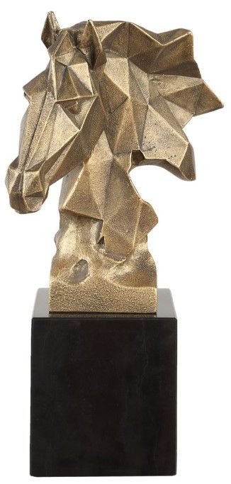 Uttermost® Chiseled Horse Bust Black/Gold Sculpture-3