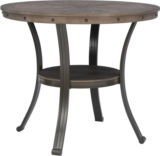 Powell® Franklin Gray Counter Table with Pewter Base-0