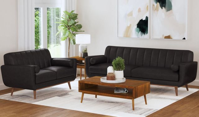 Elements International Horizon Pebble Dark Gray Sofa-1