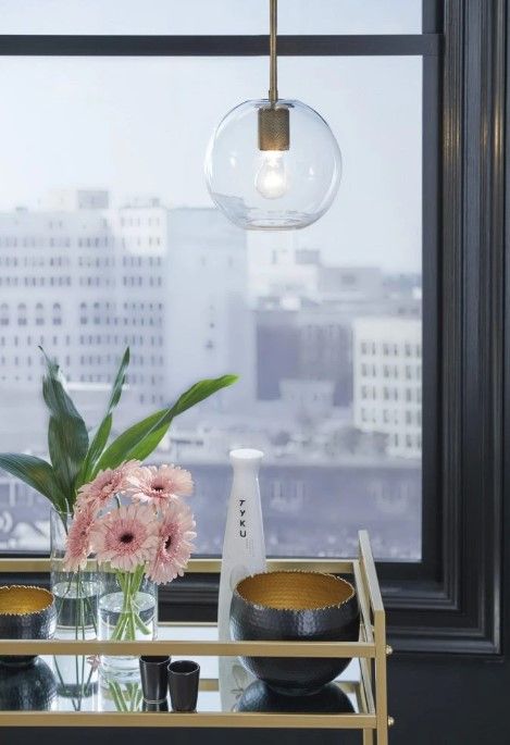 Signature Design by Ashley® Cordunn Antique Brass/Clear Pendant Light-3