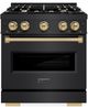 ZLINE Classic Autograph Edition 30" Black Stainless Steel Pro Style Dual Fuel Range with Champagne Bronze Accents-0