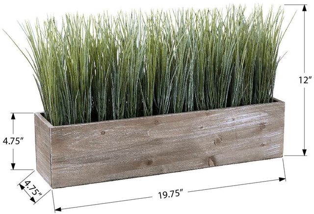 Monarch Specialties Inc. 12" Indoor Grass Artificial Plant in 5" Wood Box-2