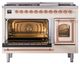 Ilve® Nostalgie II Noblesse 48'' Antique White Pro Style Dual Fuel Range with Copper Trim-3