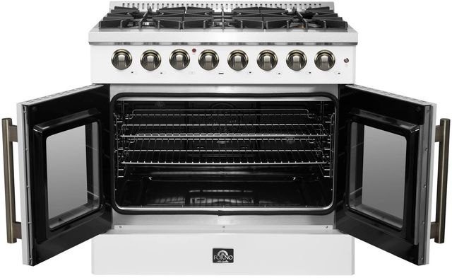 FORNO® Galiano 36" White Pro Style Dual Fuel Range-1