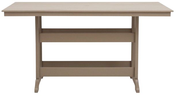 Signature Design by Ashley® Seacliff Beach Medium Brown Aluminum/Plastic Outdoor Rectangular Counter Table-2