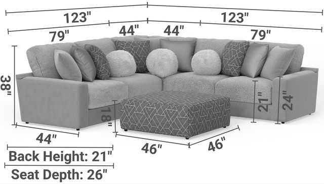 Jackson Furniture Canyon 4-Piece Fawn/Umber Modular Sectional and Ottoman-2