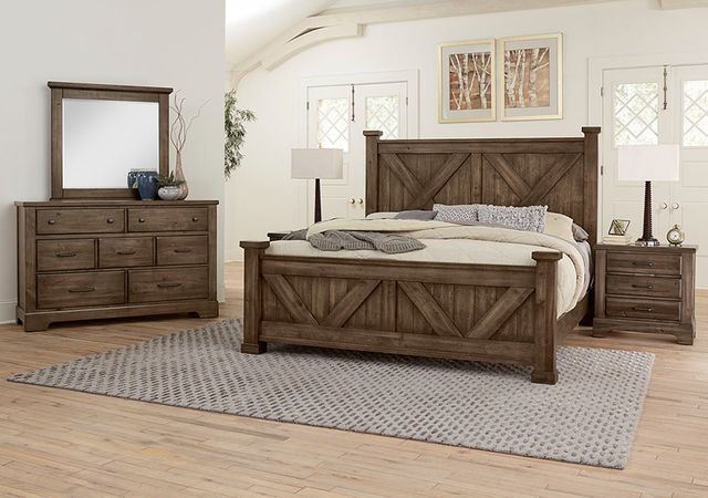 Vaughan Bassett Artisan & Post Collection Cool Rustic Mink X Queen Poster Bed-2