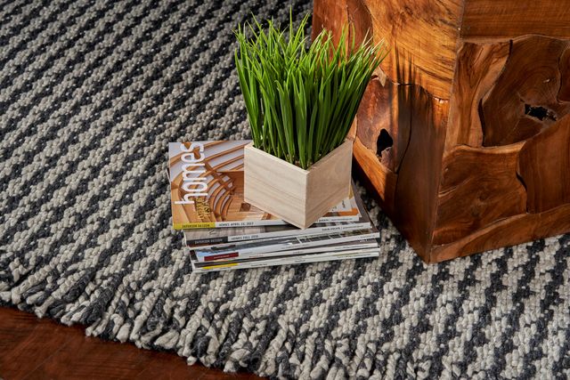 KAS Rugs Maui Grey Houndstooth 5'x8' Rug-3
