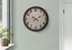 Monarch Specialties Inc. Antique Brown 20" Round Wall Clock with Standard Numbers on Distressed Brow-2