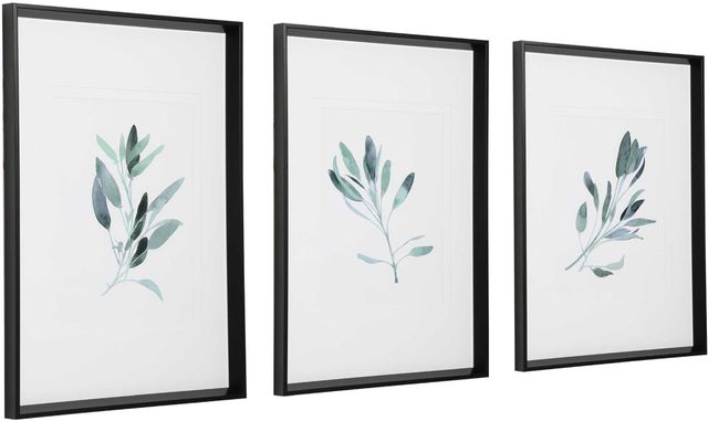 Uttermost® Emma Scarvey 3-Piece Simple Sage Framed Prints Set-3