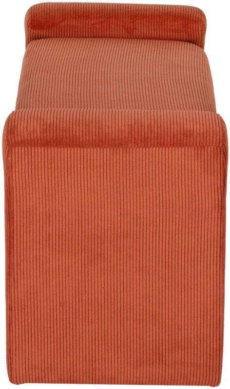 Linon Lollie Rust Corduroy Bench-3