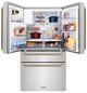 ZLINE Autograph Edition 36" 21.6 Cu. Ft. Stainless Steel Counter-Depth French Door Refrigerator with Water and Ice Maker in Fingerprint-Resistant and Champagne Bronze Helix Handles-5