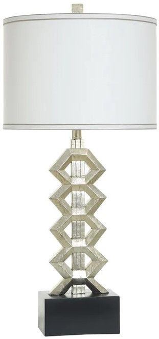StyleCraft Norman Wyatt Home Elevation Arcene Silver/Satin Black Poly Table Lamp-0