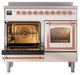 Ilve® Nostalgie II Noblesse 40'' Antique White Pro Style Induction Range with Copper Trim-3