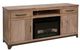 International Furniture Direct Natural Parota Brown 70" Electric Fireplace -0