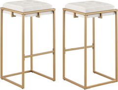 Coaster® Nadia 2-Piece Beige/Gold Bar Stools