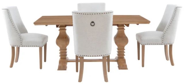 Powell® Banks 5-Piece Beige/Rustic Honey Dining Table Set-2