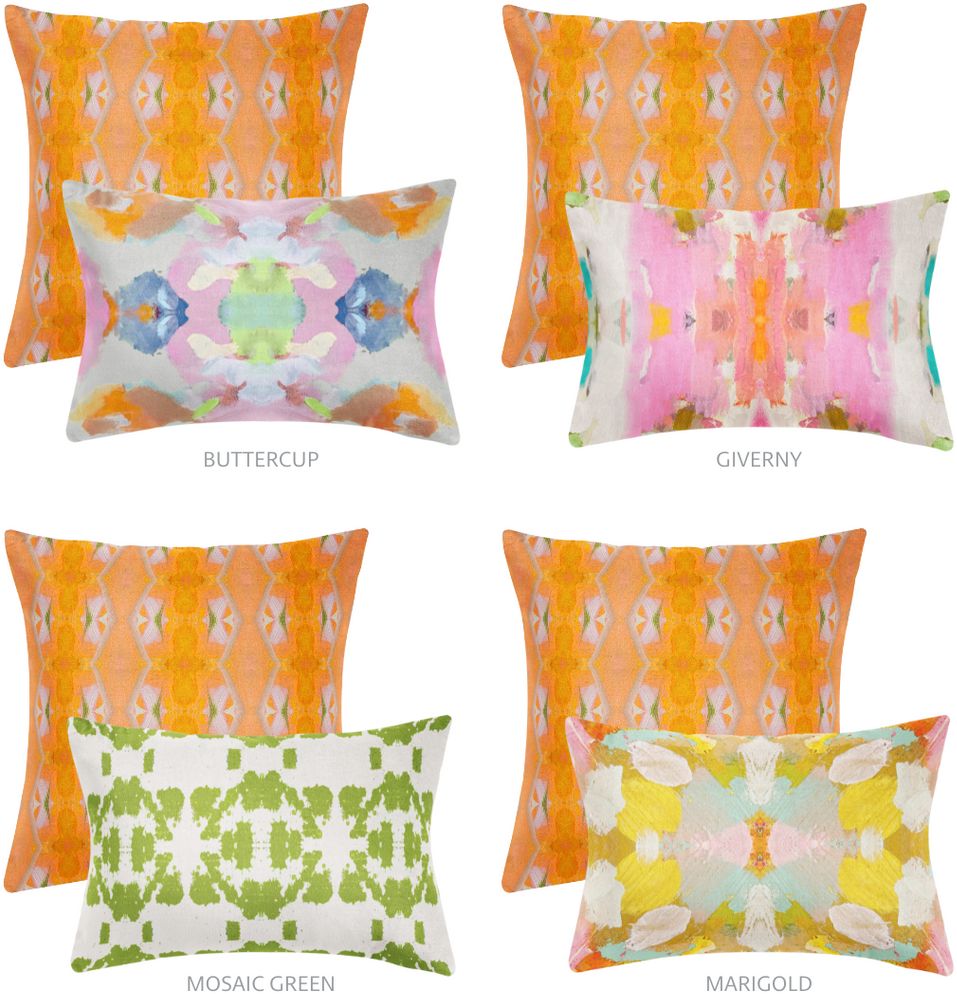 Laura Park Designs Orange Blossom Pillow - Thumbnail 3