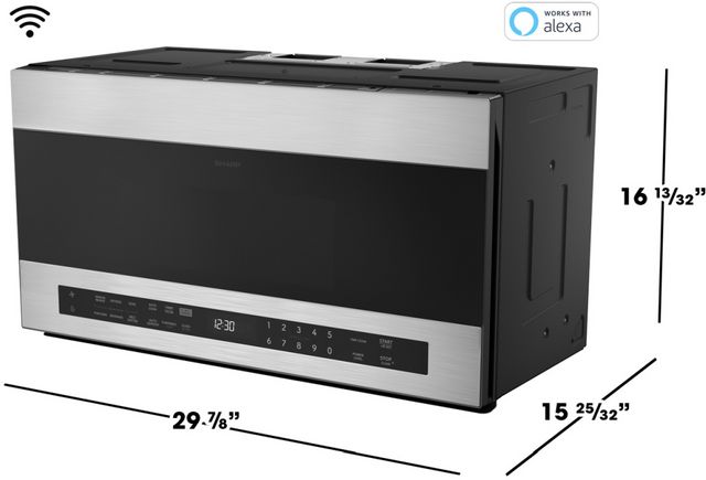 Sharp® 1.9 Cu. Ft. Stainless Steel Over The Range Microwave-9