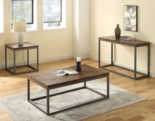 Steve Silver Co. Lorenza Smoky Honey Sofa Table with Gray Base-1