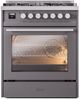 Ilve® Professional Plus II Series 30" Graphite Matte Pro Style Dual Fuel Range-1