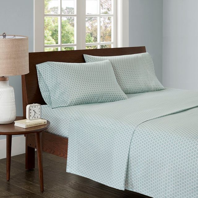 Olliix by Madison Park Aqua Full 3M Microcell Print Sheet Set-2