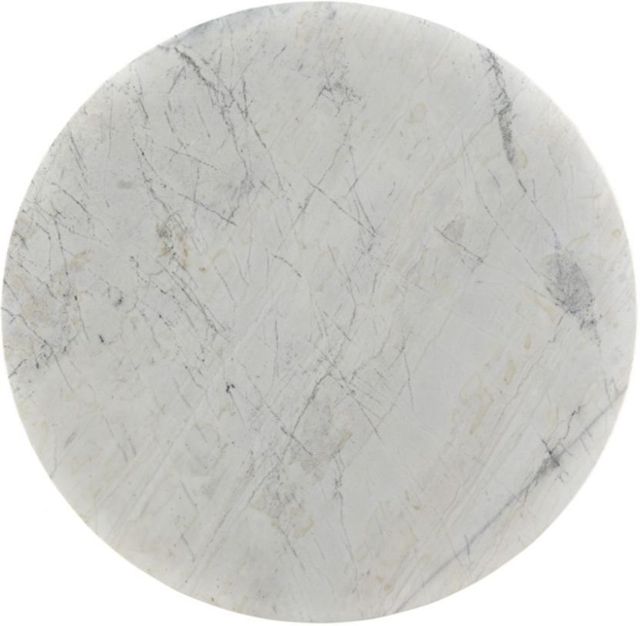 Moe's Home Collection Jinxx Marble Grey Side Table with Charcoal Base-2