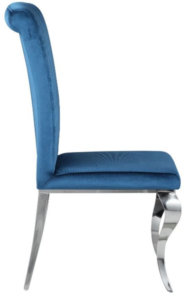 Coaster® Betty 4-Piece Teal/Chrome Upholstered Side Chairs-3