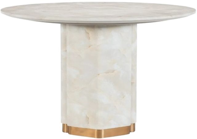 Hooker® Furniture Eleana Faux Onyx Round Dining Table with Sunlit Bronze Base-0