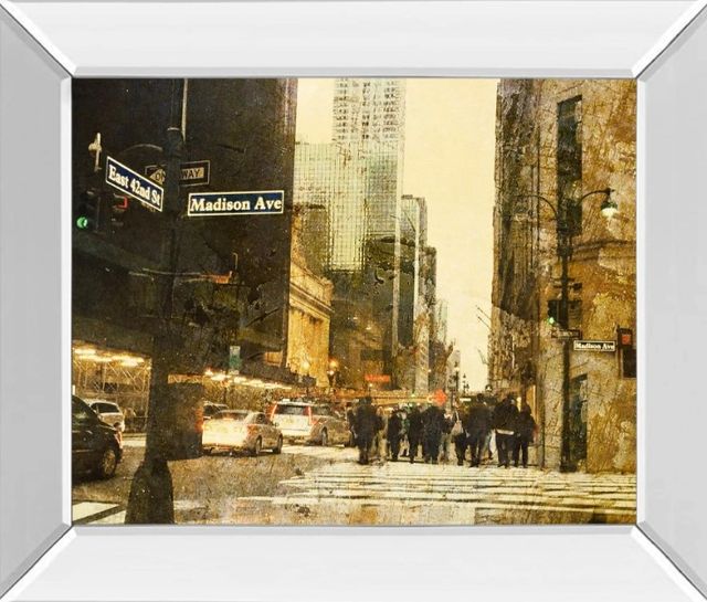 Classy Art New York Streets by Acosta Mirror Framed Wall Art-0