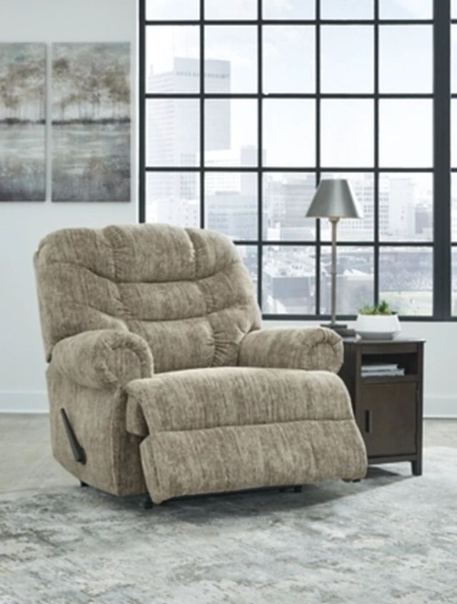 Clearance Signature Design by Ashley® Movie Man Taupe Manual Recliner-2