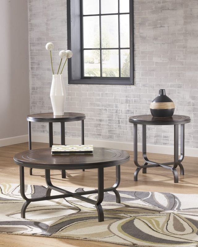 Signature Design by Ashley® Ferlin 3-Piece Dark Brown Occasional Table Set-3
