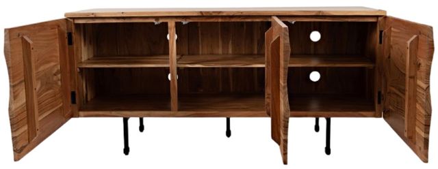Jofran Inc. The Wave Brown 3-Door Accent Cabinet-2