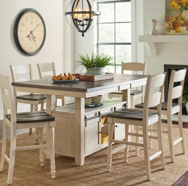 Jofran Inc. Madison County Brown/Vintage White Ladderback Counter Stool-1