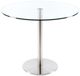 Furnishings' Mate Customizable Aris Glass Top Round Dining Table with Brushed Stainless Steel Base-0