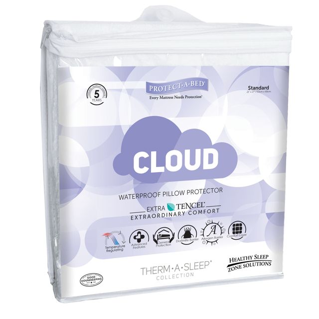 Protect-A-Bed® Therm-A-Sleep White Cloud Waterproof Standard Pillow Protector-0
