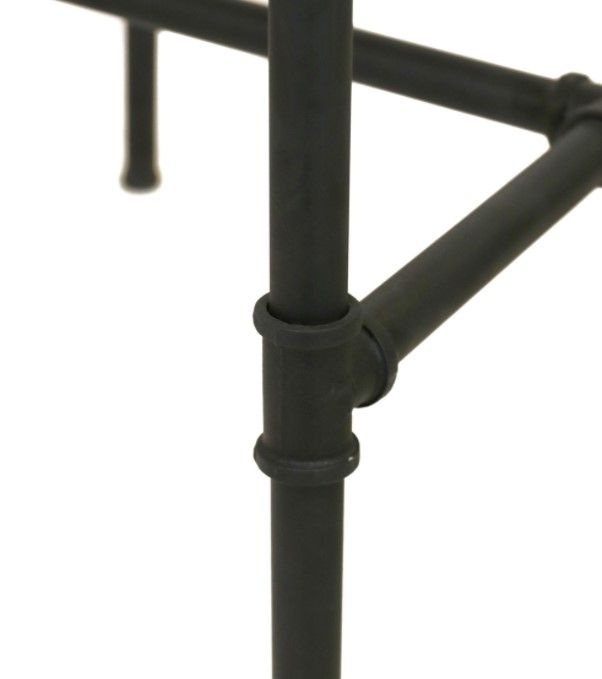 Furniture Classics Black/Brown Iron Pipe Bar Stool-3