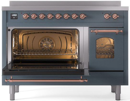 Ilve® Nostalgie II Series 48" Blue Grey Pro Style Induction Range-3