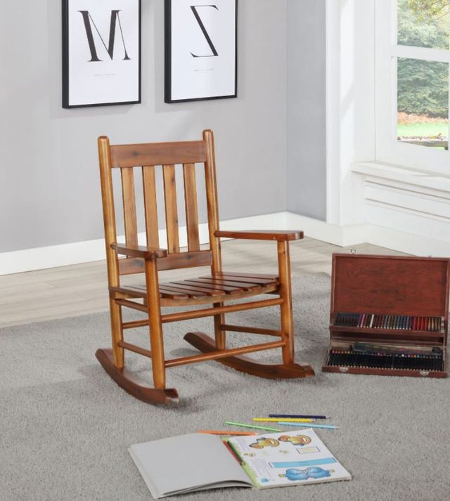 Coaster® Annie Slat Back Youth Black Rocking Chair-1