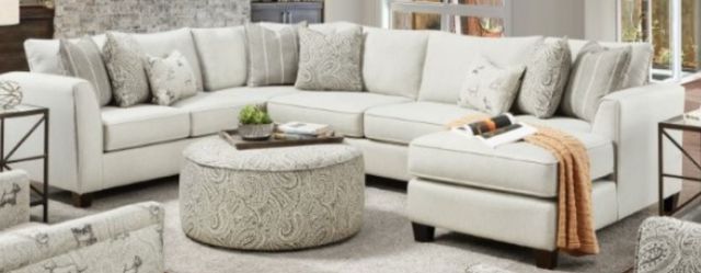 Furniture of America® Pocklington 4-Piece Ivory U-Shape Sectional-0