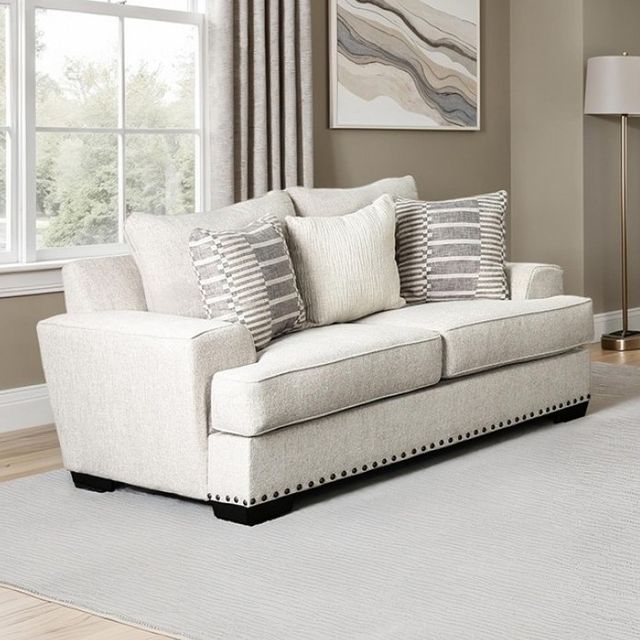 Furniture of America® Gervais Taupe Loveseat-1