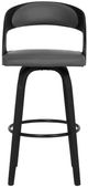 Armen Living Shelly 2-Piece Black Brushed/Gray Barstool Set-2