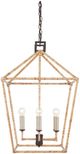 Currey & Company Denison Mole Black/Natural Rattan Lantern Chandelier-3