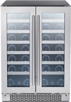 Front view of the Zephyr Presrv™ 24" Stainless Steel Wine Cooler