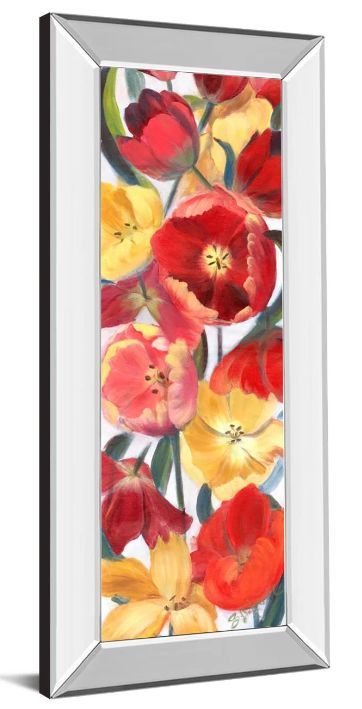 Classy Art Tulip Array Panel Il by Sandra Iafrate Mirror Framed Wall Art-1
