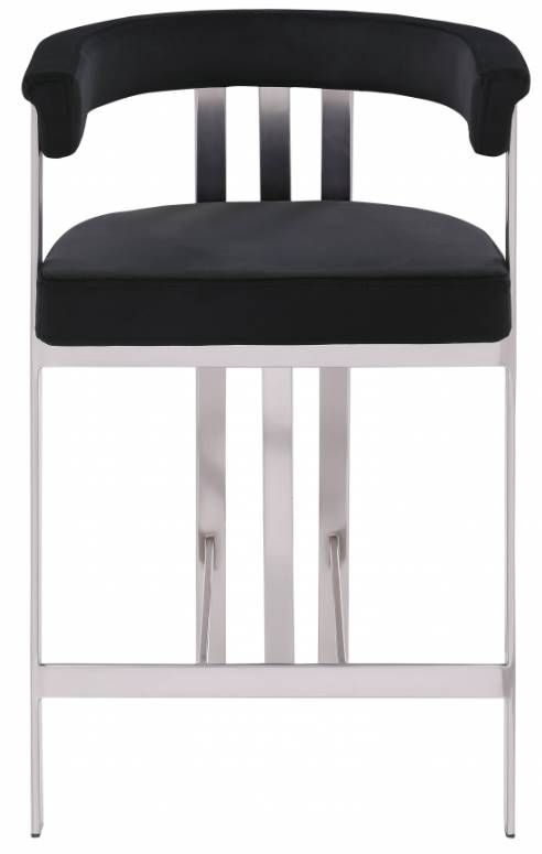 Meridian Furniture Marcello Black/Brushed Chrome Counter Stool-1