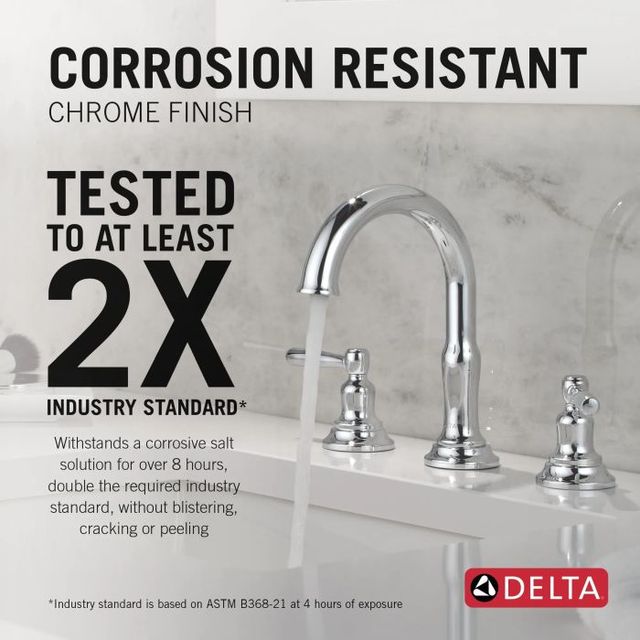 Delta Roe™ Chrome 2-Handle Widespread Bathroom Faucet-3