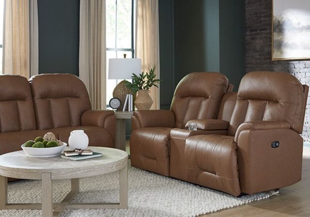 Best® Home Furnishings Customizable Suitably Leather Power Reclining Rocker Console Loveseat-4