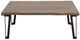 International Furniture Direct Natural Parota Brown Cocktail Table with Black Base-2