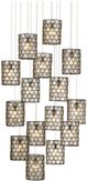 Currey & Company Regatta Cupertino/Silver Round Multi-Drop Pendant Lighting-0